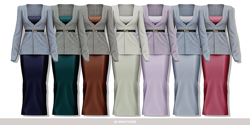Галерея мода Комплект Houndstooth Tailored #2
